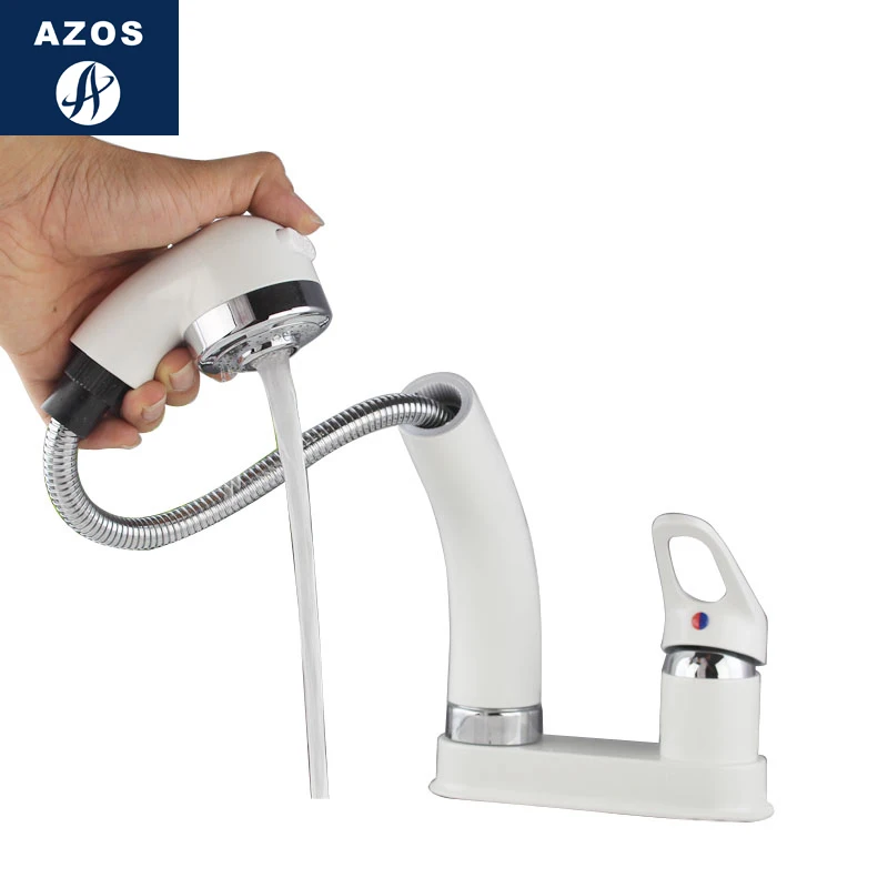 Azos выдвижной кран вращающийся смесительный клапан латунный Белый Переключатель