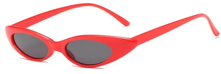 red gray Мода, женские узкие солнцезащитные очки кошачий глаз, женские роскошные Брендовые очки, сексуальные летние маленькие оранжевые белые очки Oculos Feminino - Цвет линз: red gray