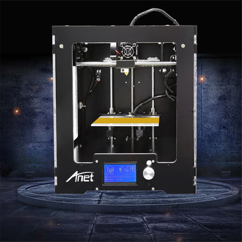 Anet Быстрый A3 3d принтер акриловая структура Prusa i3 RepRap 12864 ЖК экран алюминиевая