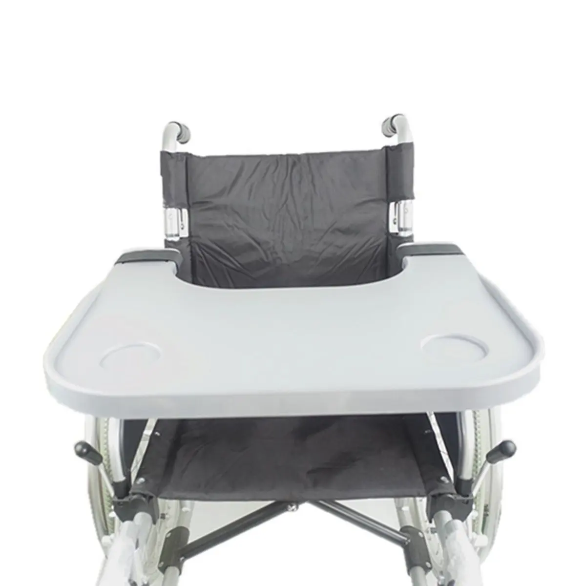 

Portable ABS Wheelchair Tray Table 2 Cups Holder Lap Eating Reading Desk Nursing Home Stand Counter Wheelchair Accessories