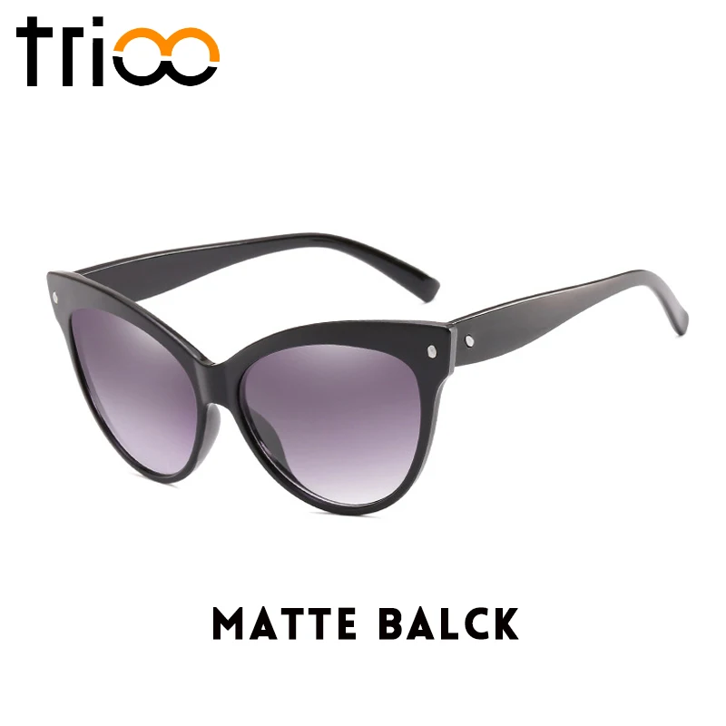 

TRIOO Black UV400 Ladies Sunglasses Oversized Cool Trending Lunette Simple Brand Design Gafas de sol mujer Eyewear