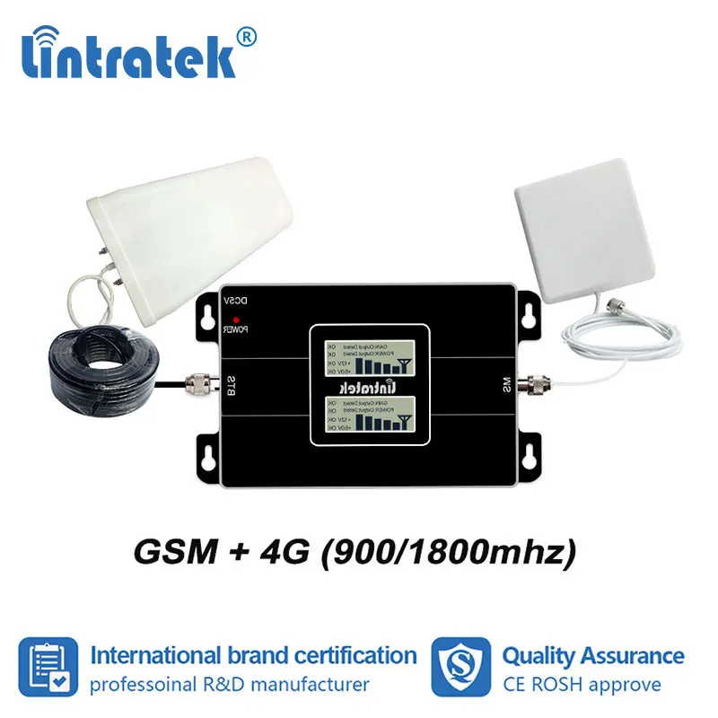 Lintratek 2G 4G 900 1800 двухдиапазонный повторитель GSM сигнала mhz DCS усилитель LTE антенны 15 m