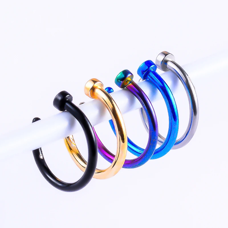 H: HYDE Fashion поддельная перегородка медицинское титановое кольцо для пирсинга носа зажим для тела обруч для женщин девочек перегородка зажим обруч ювелирные изделия DY