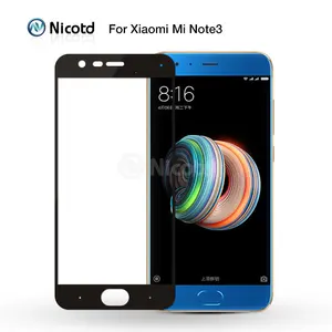 Защитное стекло для Xiaomi Mi Note3, 2.5D, нано-покрытие, черное, синее