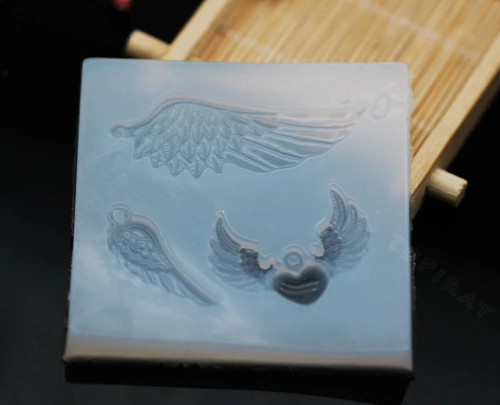 1 шт. DIY ремесла жидкий силикон Expoxy Смола плесень крыло перо сердце ювелирные изделия Плесень УФ подвеска ювелирные изделия аксессуары
