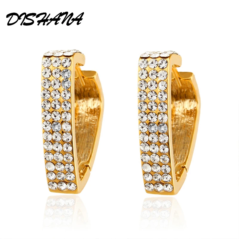 Женские серьги кольца в форме сердца золотистые с геометрическим рисунком