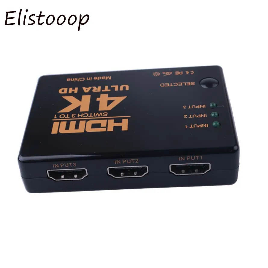 Elistooop HDMI распределитель 1080P 4K 3 вход 1 выходной порт концентратор коробка для DVD HDTV