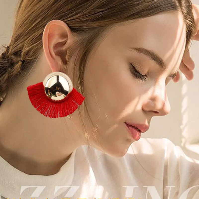 Bohemia Висячие серьги для женщин интимные аксессуары Веерообразный хлопок