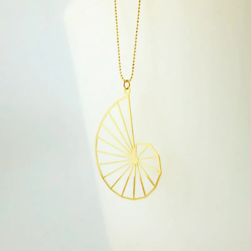

Theodorus spiral geometry math gift science necklace Silver plated pendant Fashion jewelry For Women
