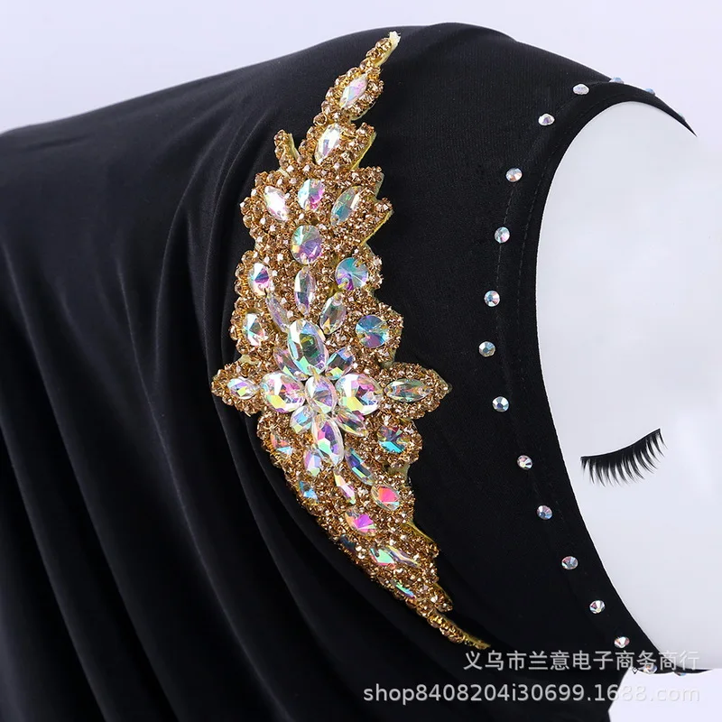 Exquisite Woman hijab Rhinestone Metal Decoration Popular Shawls Scarf Headband Casual Muslim Hijab Turban Free Shipping | Тематическая