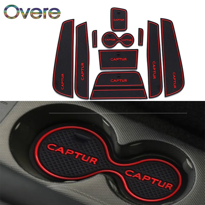 OVERE 10 шт./компл. для Renault Captur коврик интерьера автомобиля дверные ворота Слот