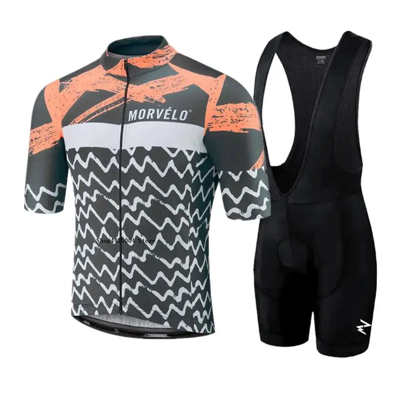 MORVELO AAA Качество Для Мужчин's Велоспорт Джерси и велотрусы Лето короткий рукав pro