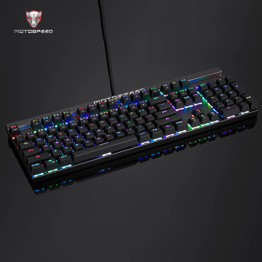 Motospeed CK103 104 клавиши NKRO USB Проводная RGB подсветка Механическая игровая клавиатура