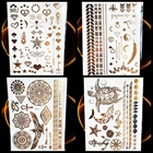 1 шт. временные фальшивые татуировки наклейка милый Дельфин палец тату Стрекоза HT148G золотой ключ металлик Лопата сердце Алмазная тату бумага