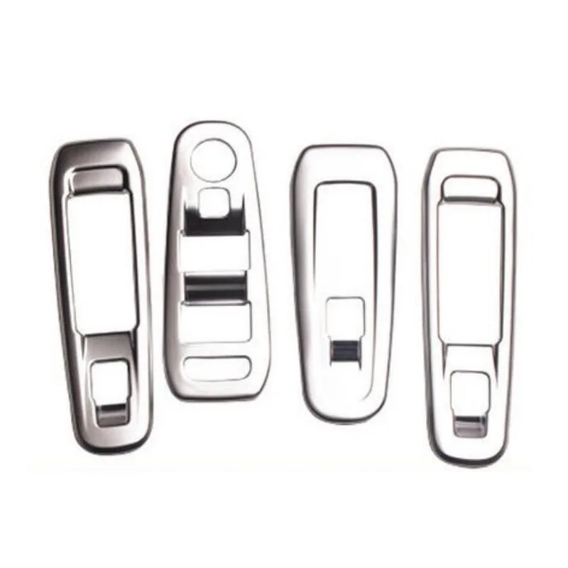 Tonlinker Interior Car Windows Control Panel Cover sticker for Peugeot 308 T9-19 Car Styling 4 PCS ABS Carbon Cover sticker - Название цвета: ABS Silver matte