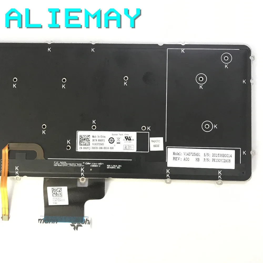 Абсолютно новая Оригинальная US-HB клавиатура с подсветкой для DELL XPS15-9530 PRECISION M3800 3800 с черной подсветкой