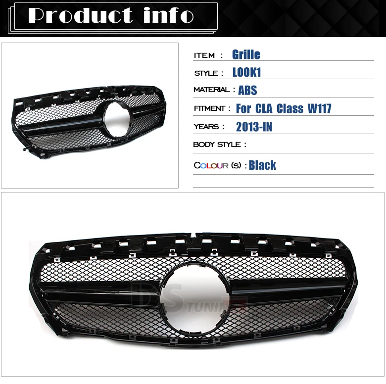 W117 решетка радиатора для Mercedes CLA Kindey Grill ABS материал серебро/черный цвет CLA180 CLA250