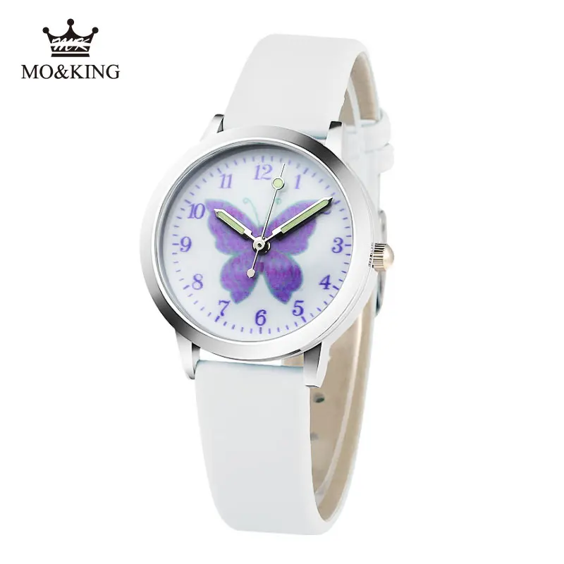 2018 New relojes Cartoon Children Watch Purple butterfly Watches Fashion Kids Cute rubber Leather quartz Girl boy A1 | Наручные часы