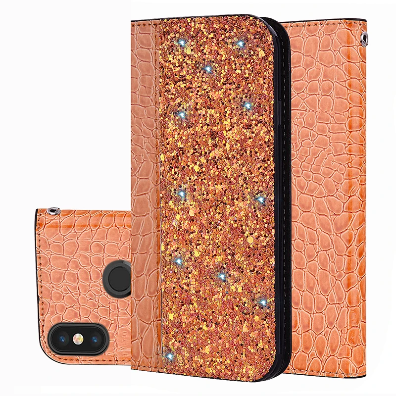 магнитные книжка PU кожаный кожаные чехол хиоми xiomi Xiaomi redmi note 6 pro чехлы Крокодил