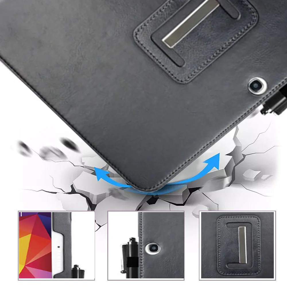 Чехол книжка из искусственной кожи с подставкой для Samsung Galaxy Tab 4 10 1 дюйма|Чехлы