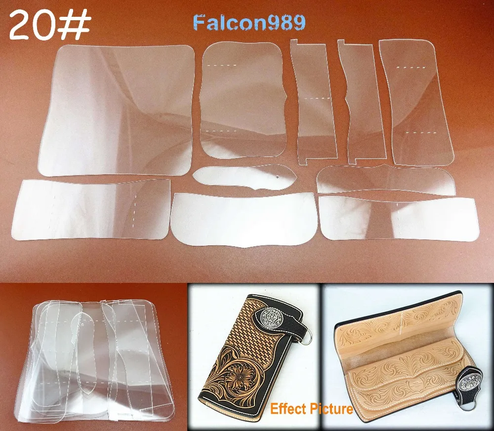 10 шт. трафарет для кожевенного ремесла из акрила с длинным бумажником + набор