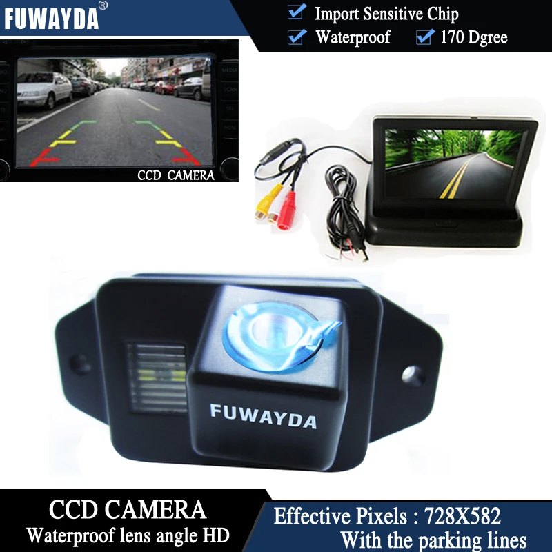 

Цветная CCD Автомобильная камера заднего вида FUWAYDA для TOYOTA LAND CRUISER PRADO 2700 4000 + 4,3 дюймовый складной ЖК-монитор водонепроницаемый HD