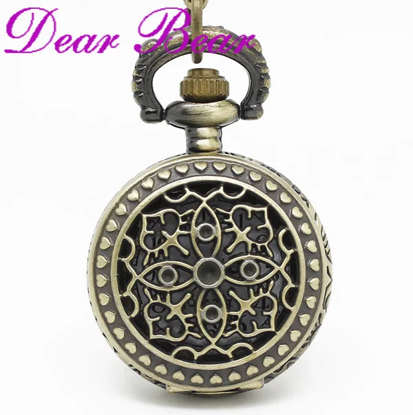 (3034) Винтажный бронзовый цветок в викторианском стиле кварцевые карманные часы