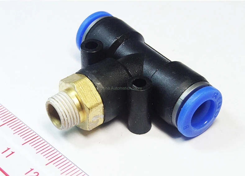 

Free shipping HIGH QUALITY 30Pcs Pneumatic 3/8" Male Thread 16mm Push In Quick Fittings T Connectors PB16-03