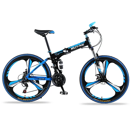 3-Black blue 21 скорость 26 дюймов складной велосипед велосипеды двойной дисковые тормоза складной горные велосипеды студент велосипед Bicicleta road bike - Цвет: 3-Black blue