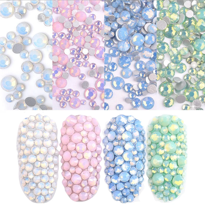1 пакета(ов) белый опаловые Стразы для ногтей розовый Flaback Кристалл Rhinestone