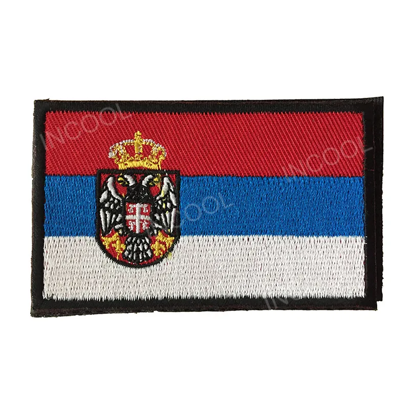 Serbia Flag Колумбия Марокко Уругвай Тунис Сербия Srbija Коста-Рика, Нигерия, Египет, Саудовская Аравия ОАЭ Иран Панама флаг 3D Вышивка Патчи - Цвет: Serbia Flag