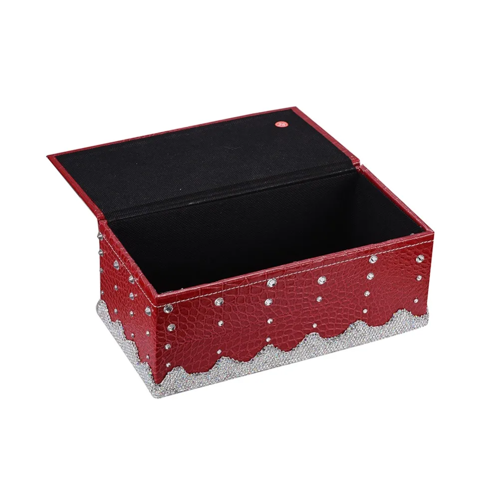 Shinny Car Organizer Cover Case For Paper Tissue Box Cover Rectangular Holder for Home Car Office Decor