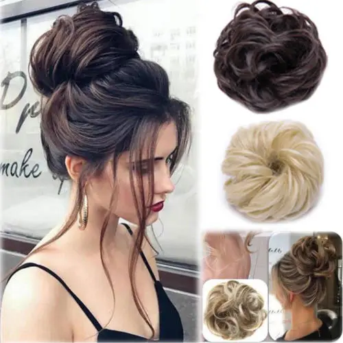 Кудрявые грязные пучки волос кусок резинки Updo накладные волосы настоящие как