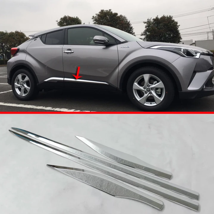 

ABS Chrome Side Door Body Molding Moulding Trim For Toyota C-HR CHR 2017 2018 2019