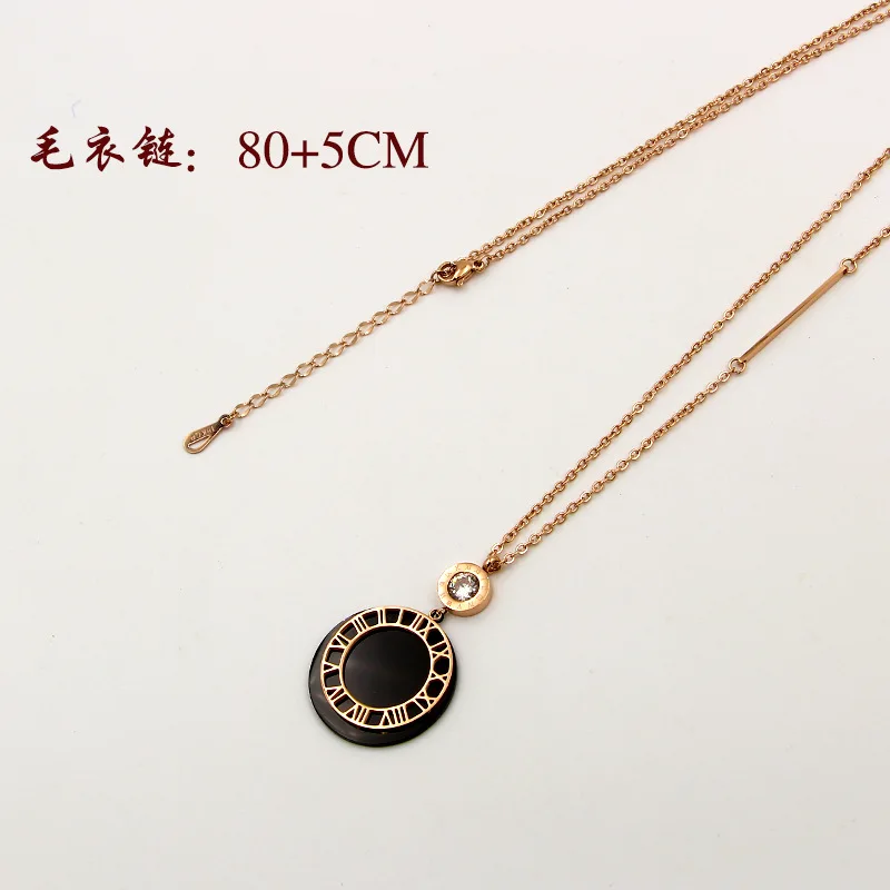 Цепочка с кулоном женская из нержавеющей стали римскими цифрами | Украшения и