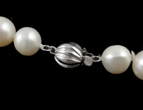 

Natural Freshwater Pearl Necklace Wedding jewelry, brass bayonet clasp, Round, white, 9-10mm, Length:16.5 Inch, Sold By Strand