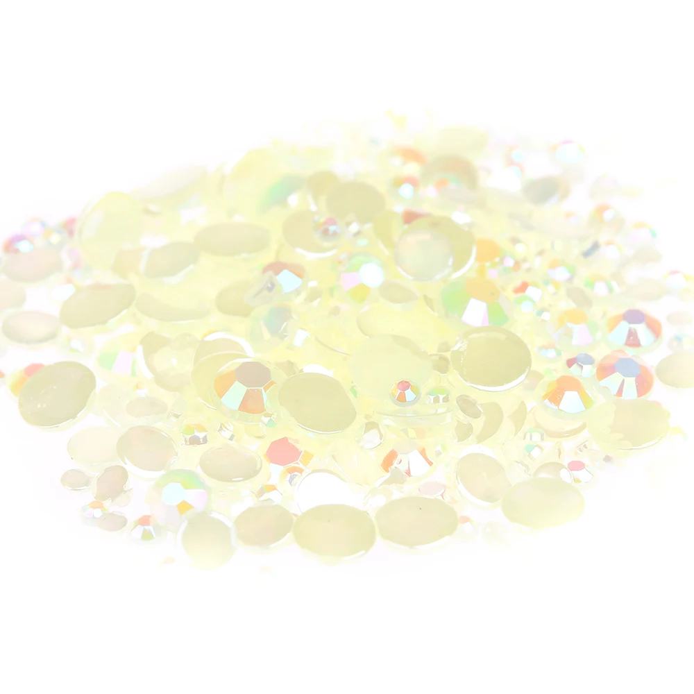 

Newest Fashion Many Sizes Jelly Yellow Color Acrylic Rhinestones Shoes Clothing Decorations Sparkling Nail Art Decorations