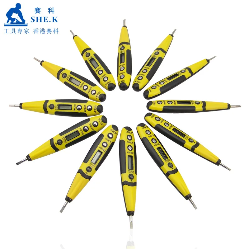 Цифровой Электрический тестер напряжения 10 шт. измеритель детектор ручка