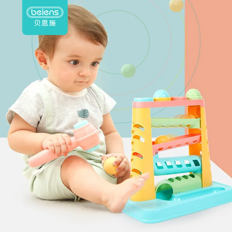 Beiens Baby Beat игрушки звук стучит Beat Мячи Детские ранние образовательные математические игрушки Красочные ударные Мячи подарки для детей