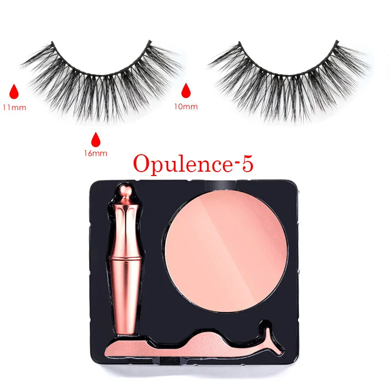 Opulence5 Водостойкая Подводка для глаз, жидкая Магнитная подводка для глаз, быстросохнущая подводка для глаз, набор, легко носить, макияж, косметика, розовая Золотая бутылка, подводка для глаз - Цвет: Opulence5