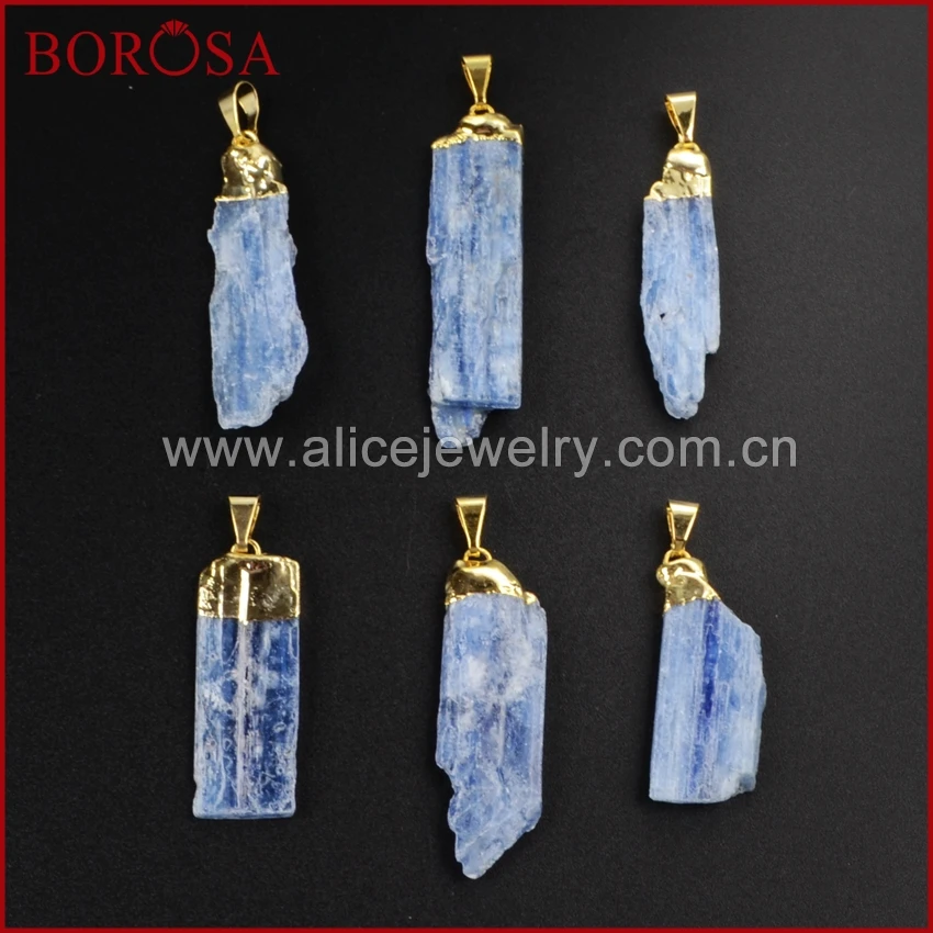 Женская подвеска в виде жемчуга BOROSA из натурального необработанного кианита