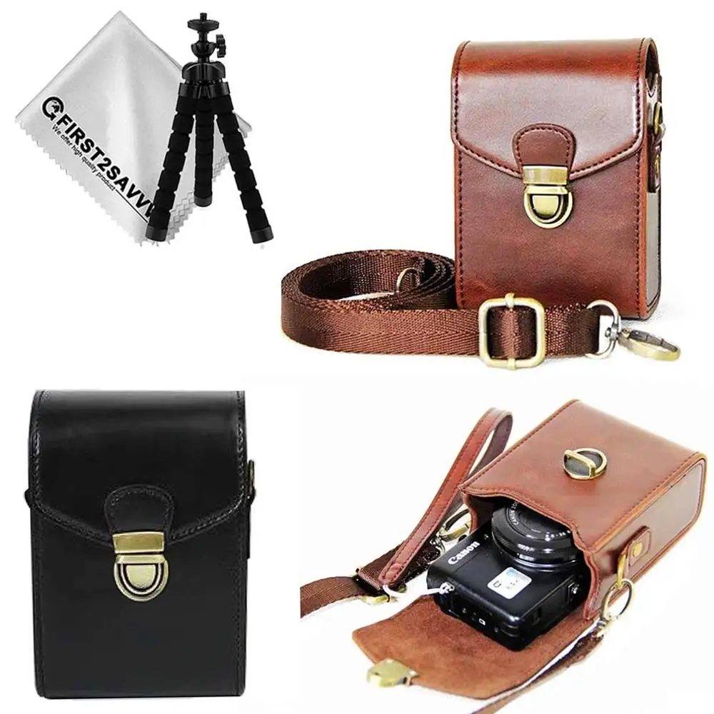 Чехол для камеры из искусственной кожи с ремешком Panasonic Lumix DMC TZ200 TZ100 TZ110 TZ91 TZ90 TZ95 ZS70