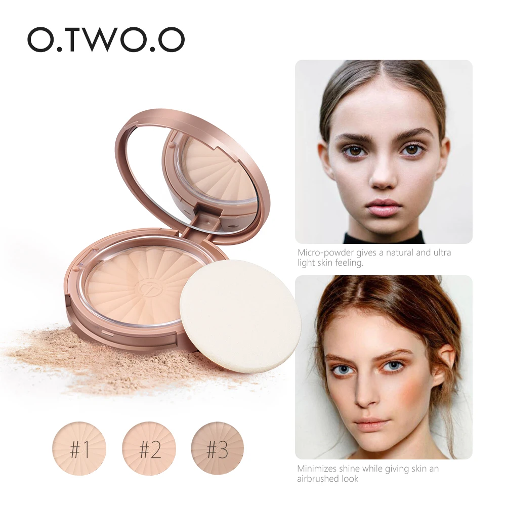 

O.TWO.O 8 Colors Face Pressed Powder Makeup Pores Cover Hide Blemish Oil-control Lasting Base Concealer Powder Cosmetics 9114