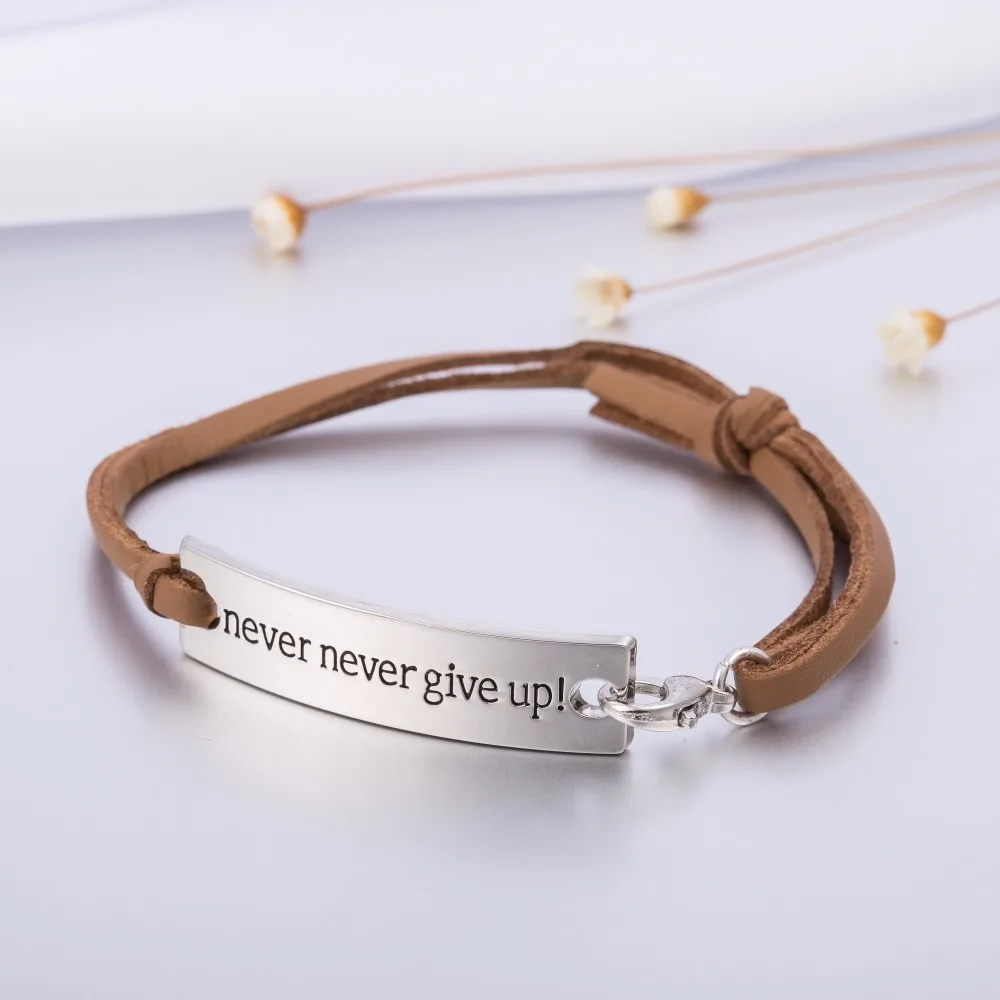 Винтажный кожаный браслет Teamer браслеты для мужчин и женщин с выгравированными