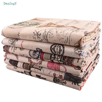 dwaingy 5 design printed cotton linen fabric for diy sewing quiltin sofa table cloth furniture cover tissue cushion material