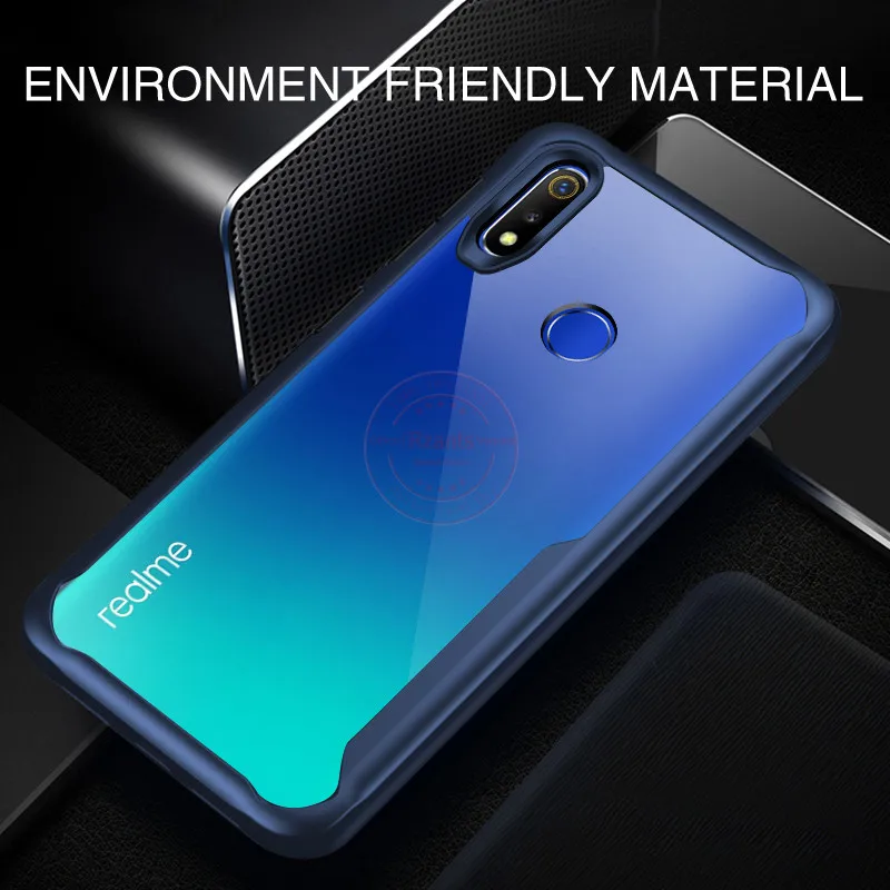 Rzants чехол для телефона Корпус для OPPO Realme 3 прозрачная задняя панель+ четыре угла ударопрочный тонкий чехол для OPPO Realme 3