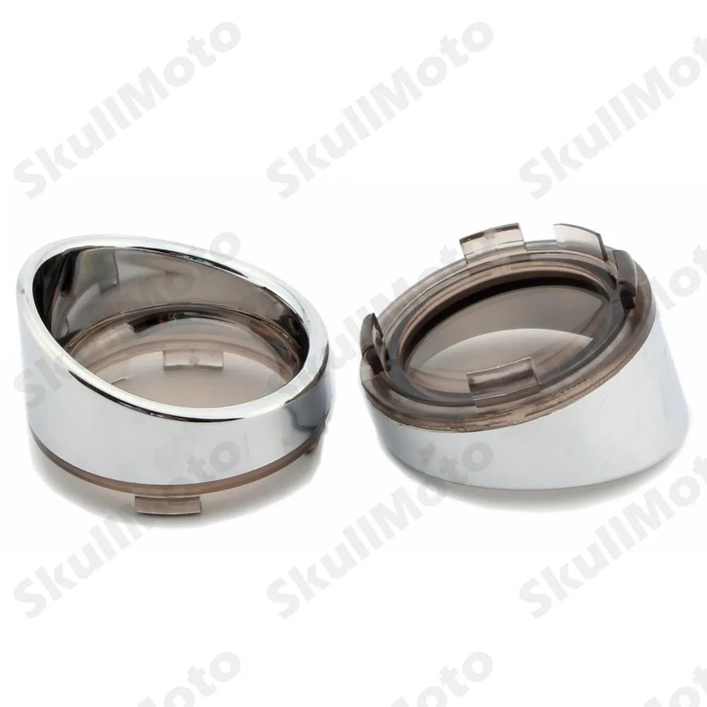 Световой индикатор поворота мотоцикла 2 шт. линзы черного/хромированного цвета с