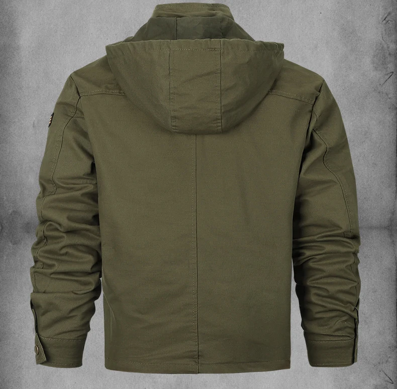 Новинка, Военная Мужская куртка, пальто, 6XL, мужские пальто с капюшоном, хлопок, тонкая, толстая, свободная, повседневная, мужская, брендовая одежда BY2601