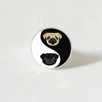 yinyang pug glass ring black and tan bulldog dog jewelry gift for pag lovers rescue jewelry