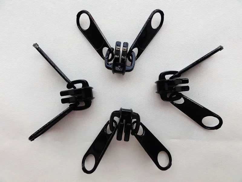 Двойной слайдер на молнии 8 # для резиновой застежки 4 шт./лот черный Двухсторонний